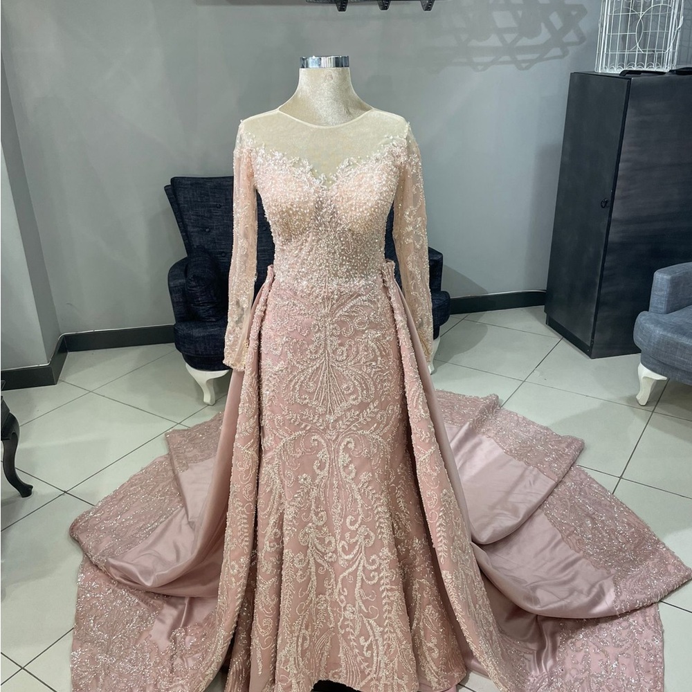 Elegant Pink Embellished Gown